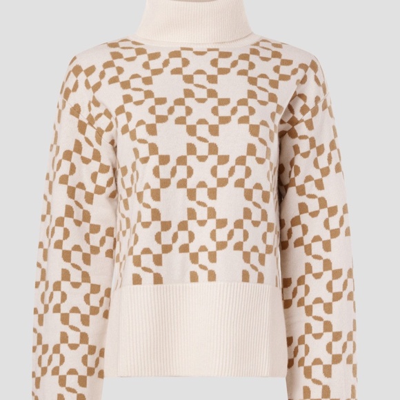 SIMKHAI Charlenne Logo Sweater in Geometric Neutrals, M - Picture 1 of 11